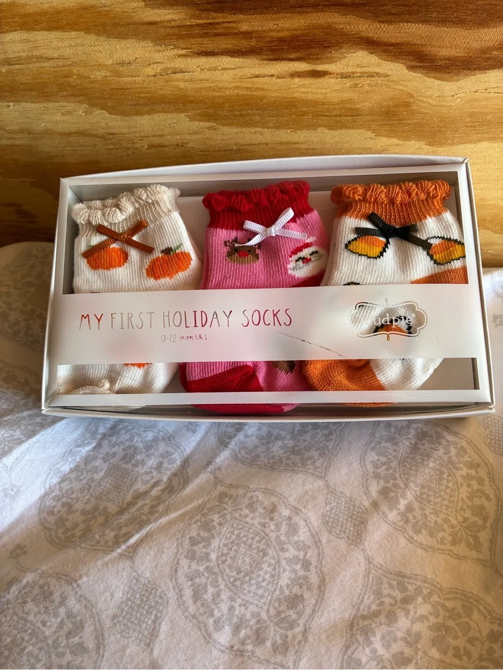 NWT MUD PIE My First Holiday Baby Socks  3 - Pair Size 0-12